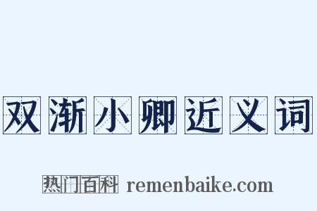 双渐小卿近义词是什么意思的图片
